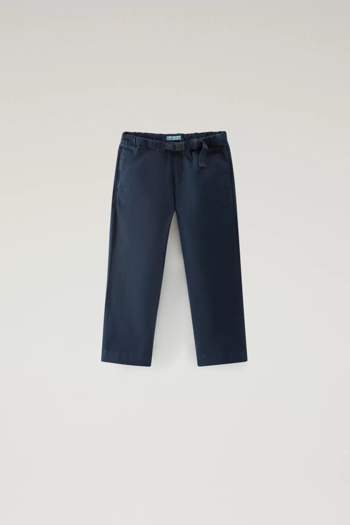 Woolrich Achteraf Geverfde Broek Voor Jongens Van Stretchkatoen Melton Blue Cheap