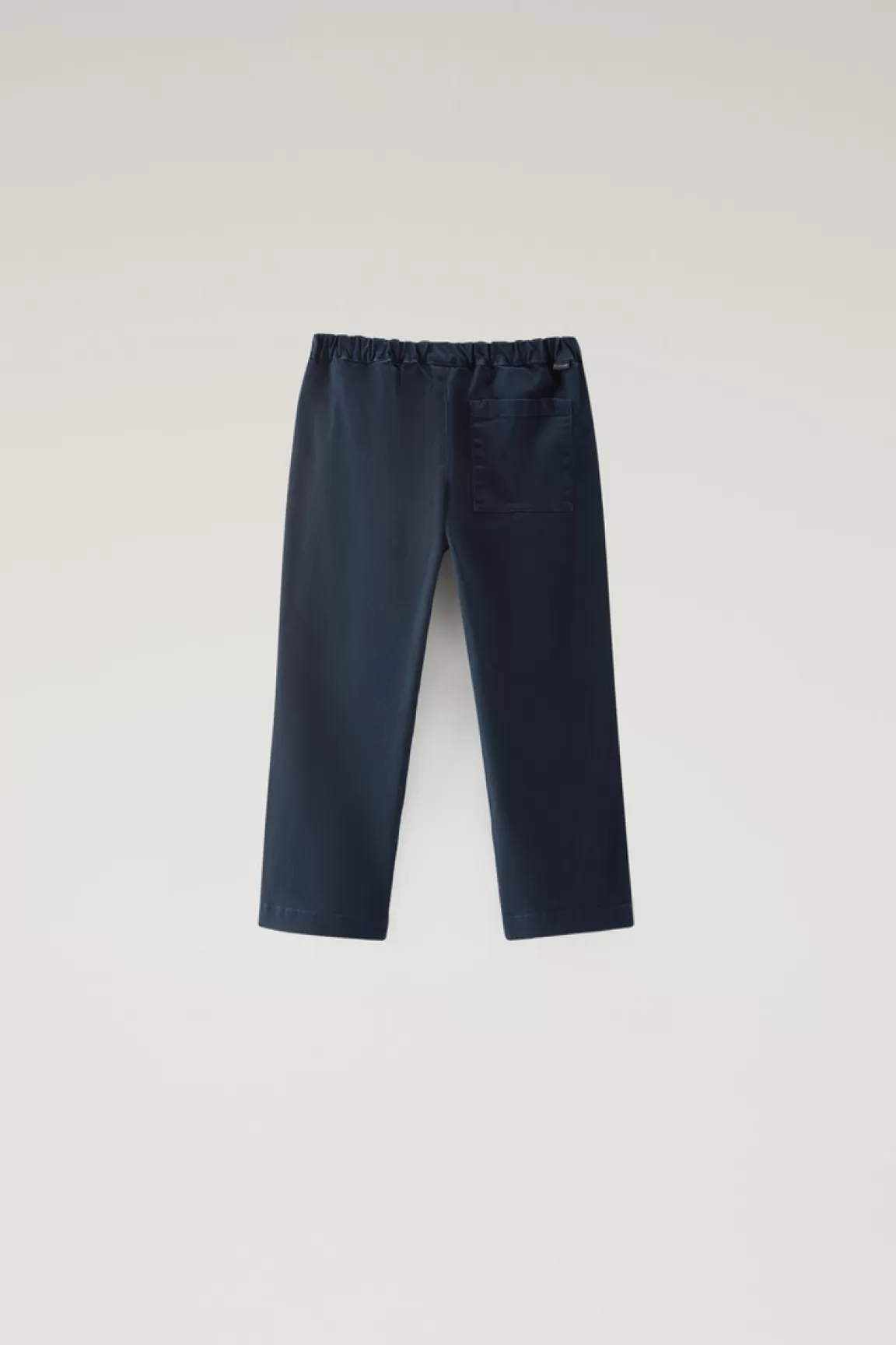 Woolrich Achteraf Geverfde Broek Voor Jongens Van Stretchkatoen Melton Blue Cheap