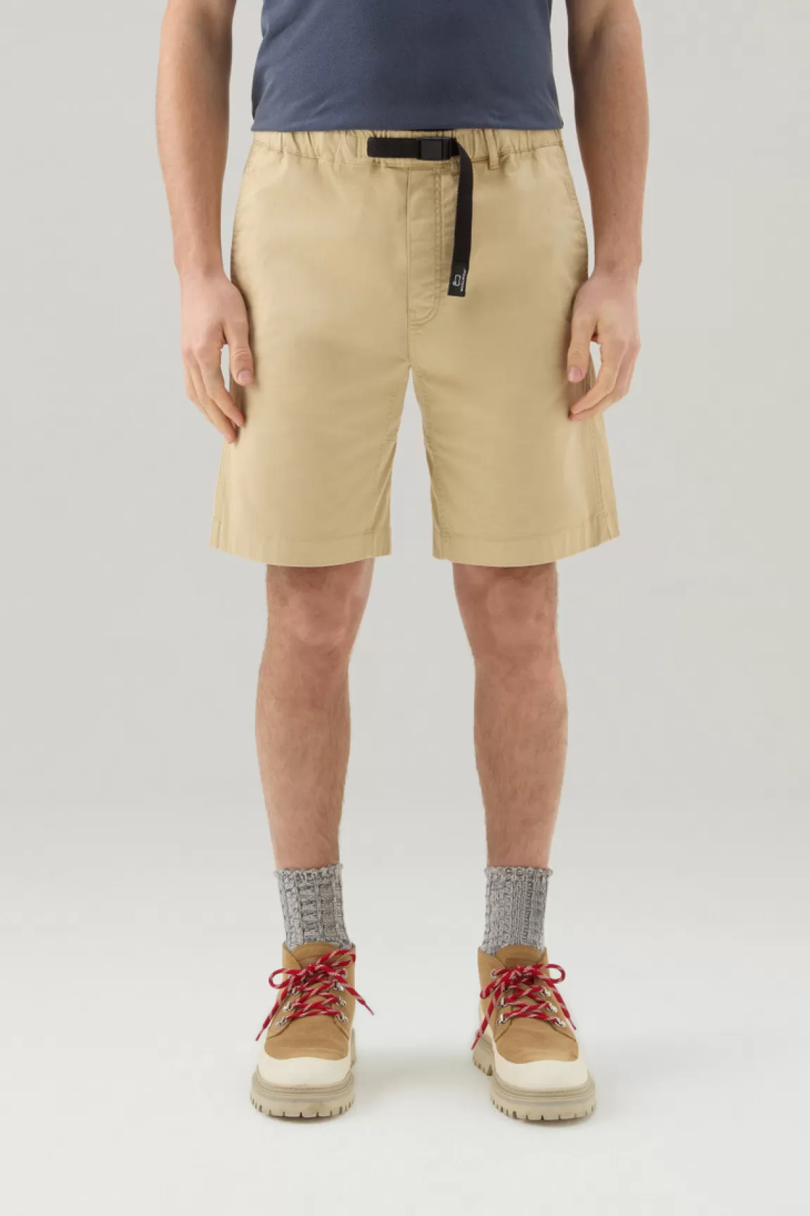 Woolrich Achteraf Geverfde Chinoshorts Van Stretchkatoen Beach Sand Online