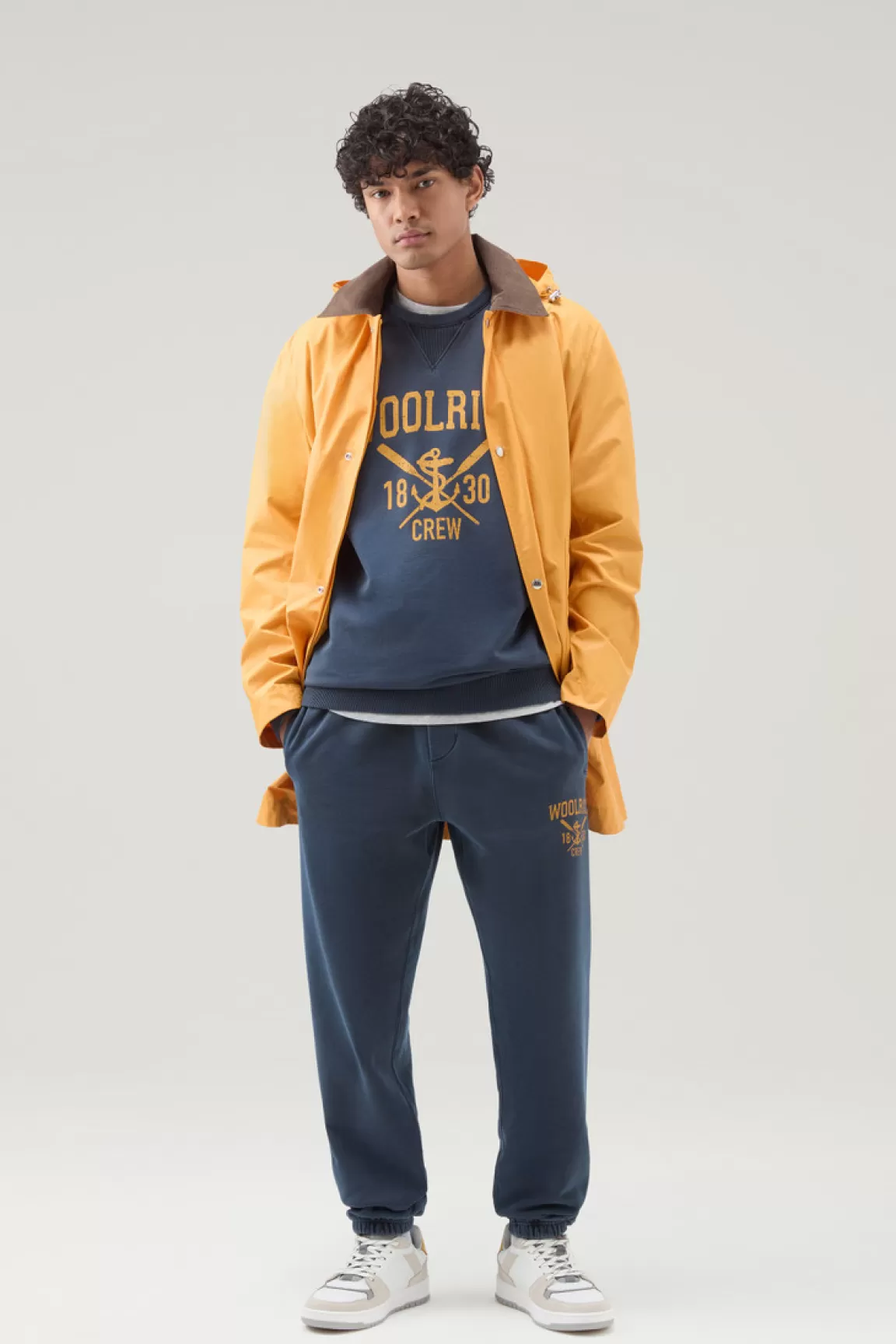 Woolrich Achteraf Geverfde Joggingbroek Van Puur Fleece-katoen Melton Blue Discount