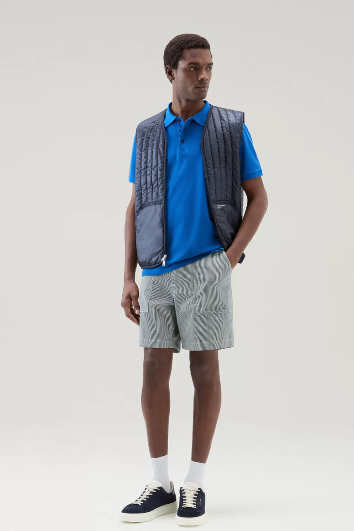 Woolrich Achteraf Geverfde Mackinack-poloshirt Van Katoenpiqué Met Stretch Snorkel Blue Shop