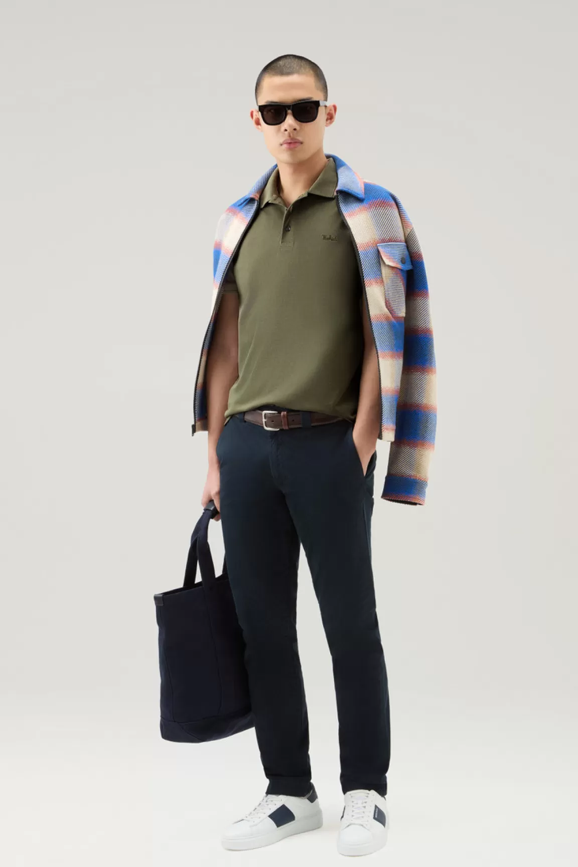 Woolrich Achteraf Geverfde Mackinack-poloshirt Van Katoenpiqué Met Stretch Lake Olive Best