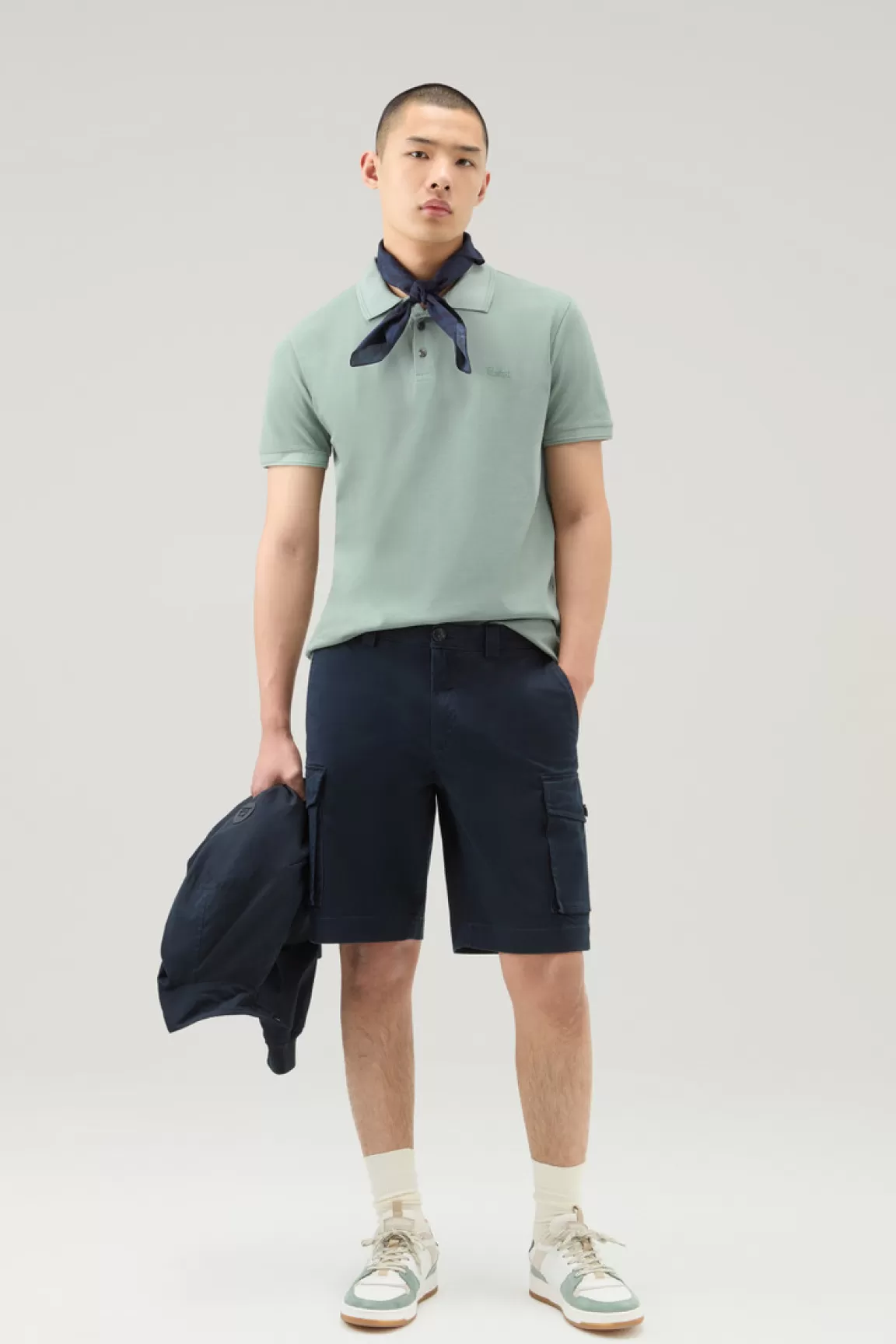 Woolrich Achteraf Geverfde Mackinack-poloshirt Van Katoenpiqué Met Stretch Sage Outlet