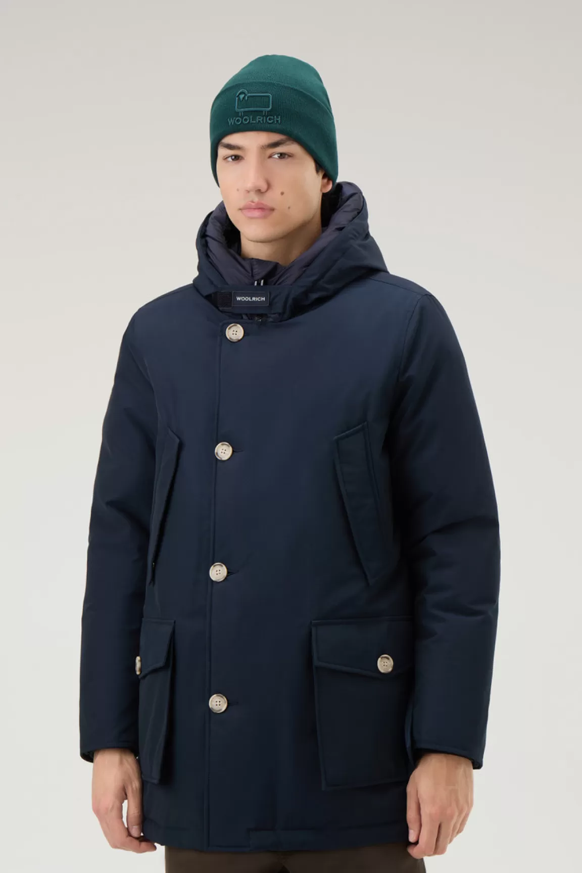 Woolrich Arctic Parka Van Ramar Cloth Melton Blue Hot