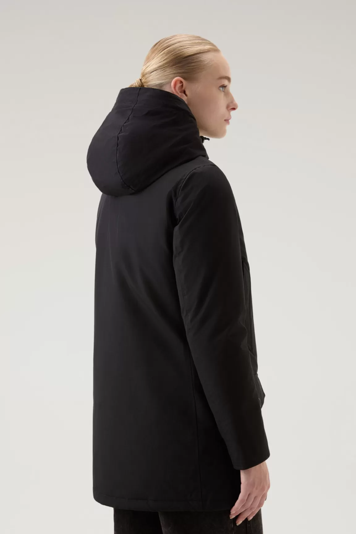 Woolrich Arctic Parka Van Ramar Cloth Met Vier Zakken En Afneembaar Bont Black Discount
