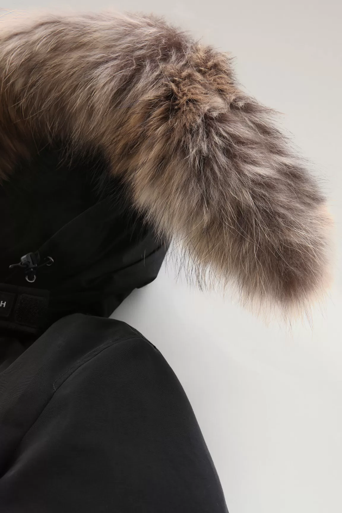 Woolrich Arctic Parka Van Ramar Cloth Met Vier Zakken En Afneembaar Bont Black Discount