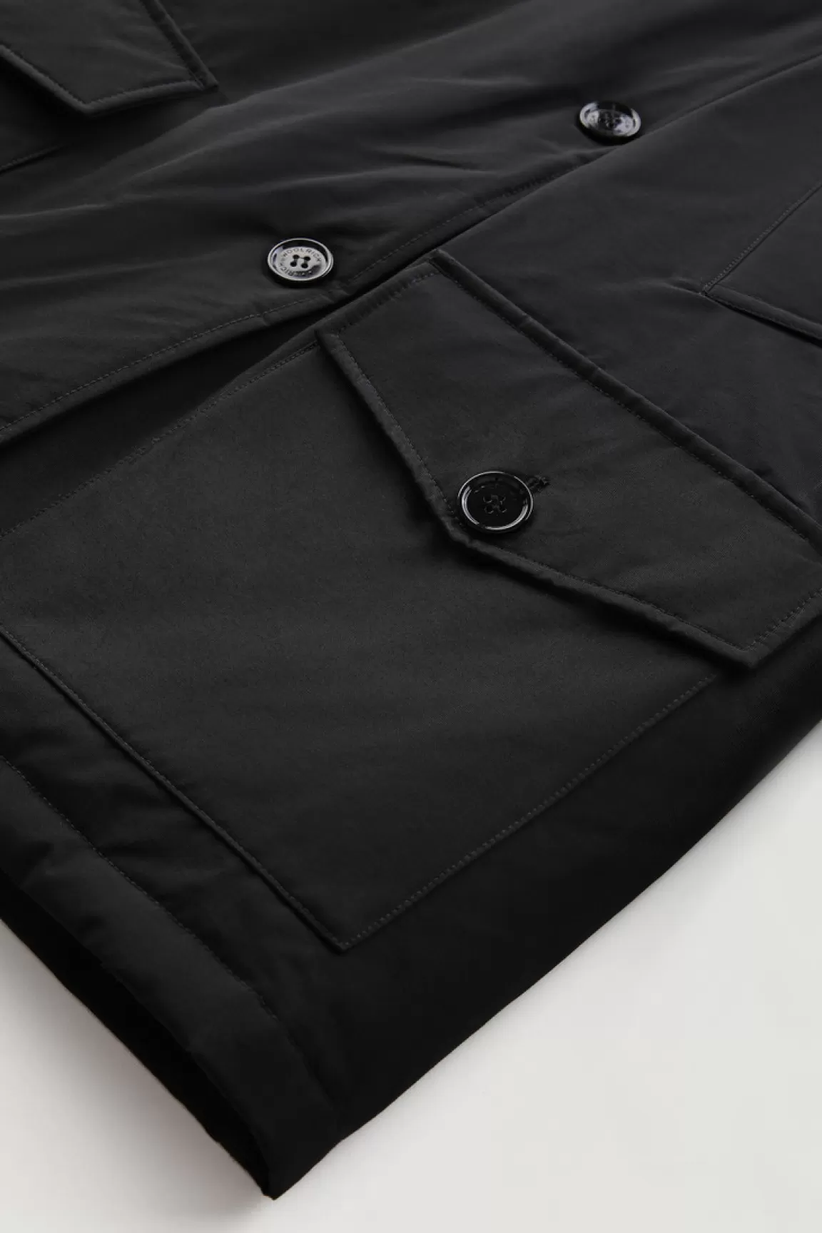 Woolrich Arctic Parka Van Ramar Cloth Met Vier Zakken En Afneembaar Bont Black Discount