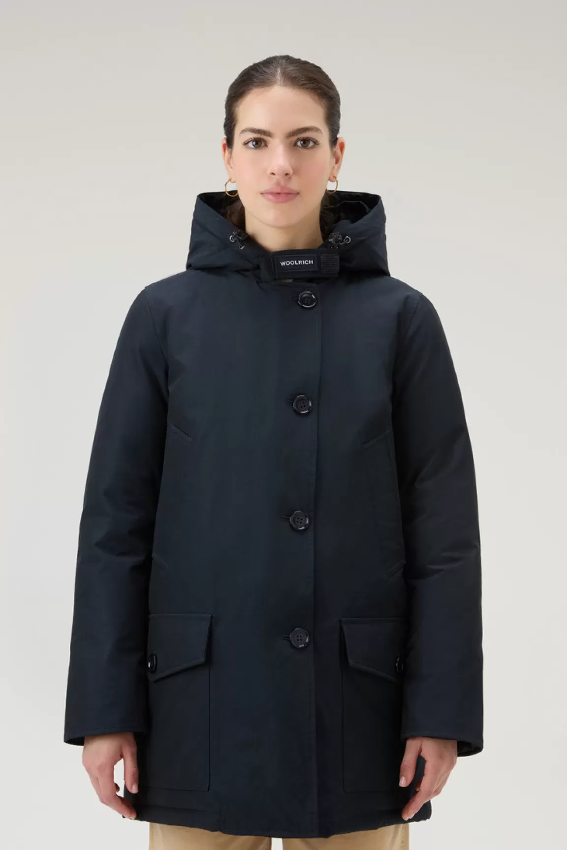 Woolrich Arctic Parka Van Ramar Cloth Met Vier Zakken En Afneembaar Bont Dark Navy New