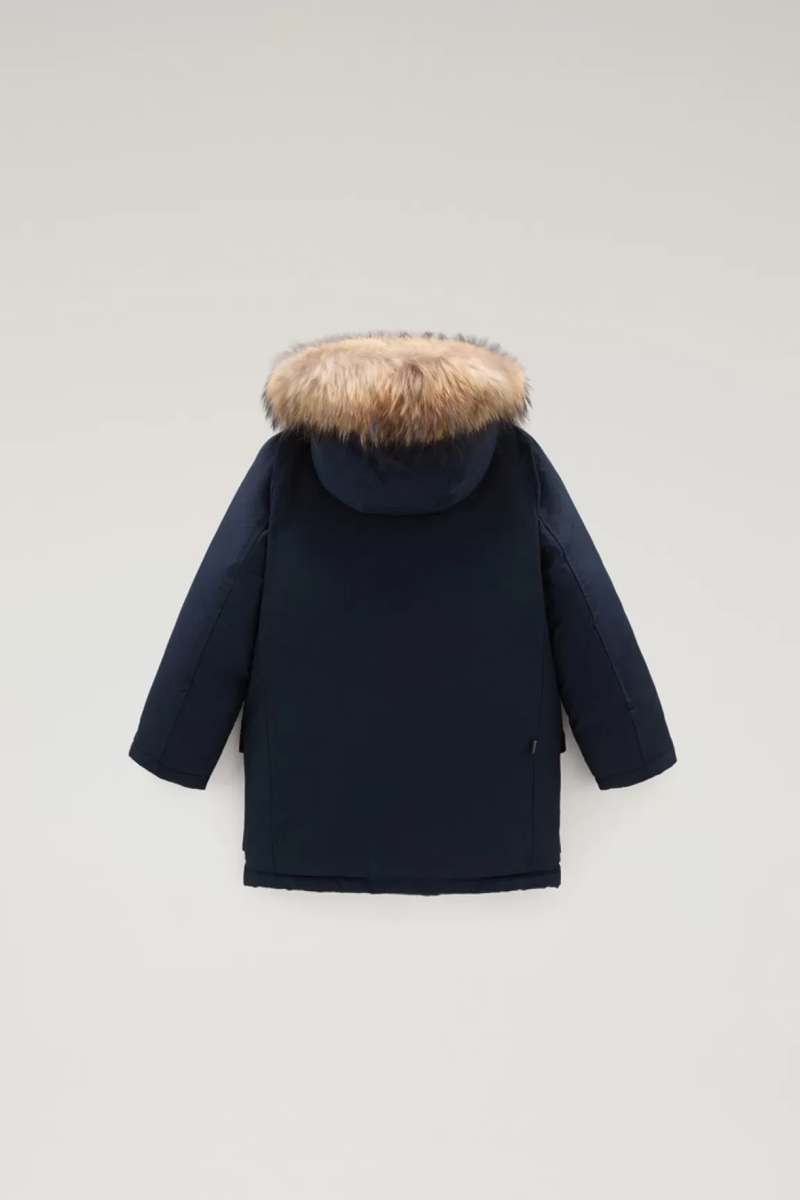 Woolrich Arctic Parka Van Ramar Cloth Voor Jongens Met Afneembaar Bont Melton Blue Fashion