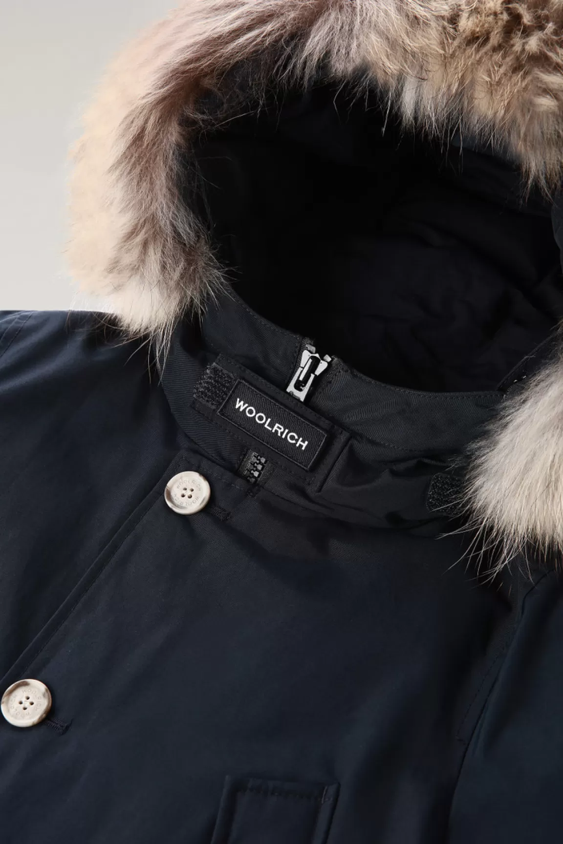 Woolrich Arctic Parka Van Ramar Cloth Voor Jongens Met Afneembaar Bont Melton Blue Fashion
