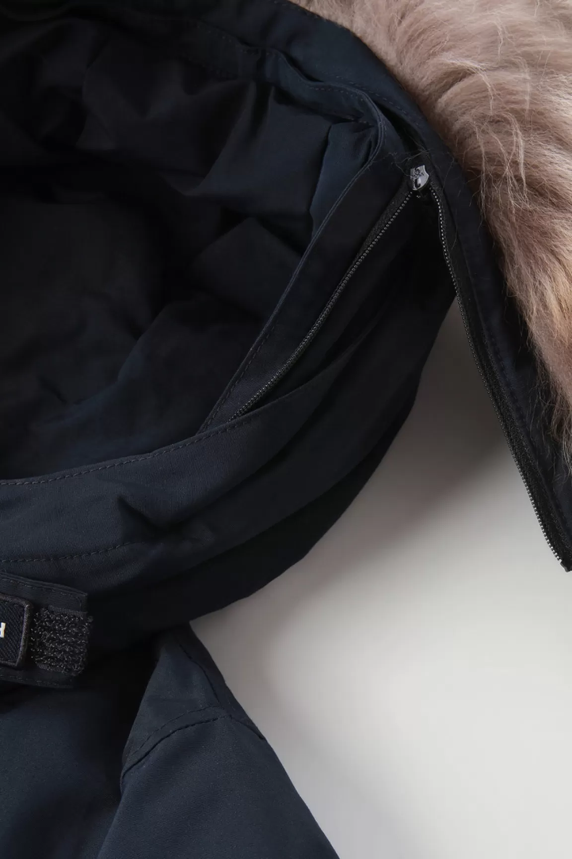 Woolrich Arctic Parka Van Ramar Cloth Voor Jongens Met Afneembaar Bont Melton Blue Fashion