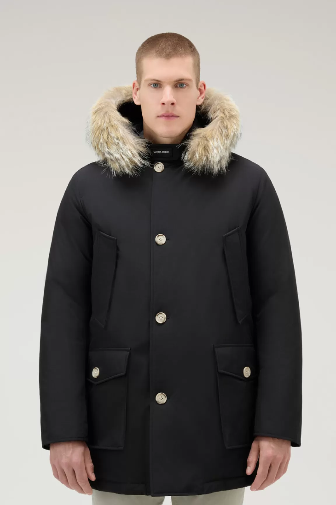 Woolrich Arctic Parka Van Ramar Cloth-stof Met Afneembare Bontrand Black Cheap