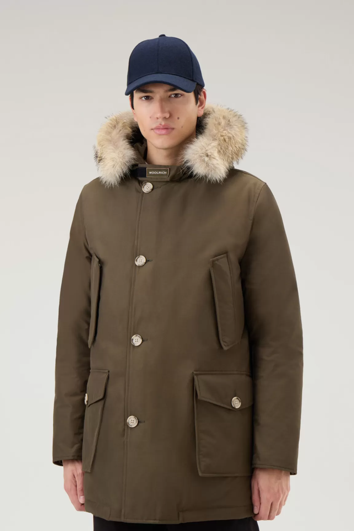 Woolrich Arctic Parka Van Ramar Cloth-stof Met Afneembare Bontrand Dark Green Best