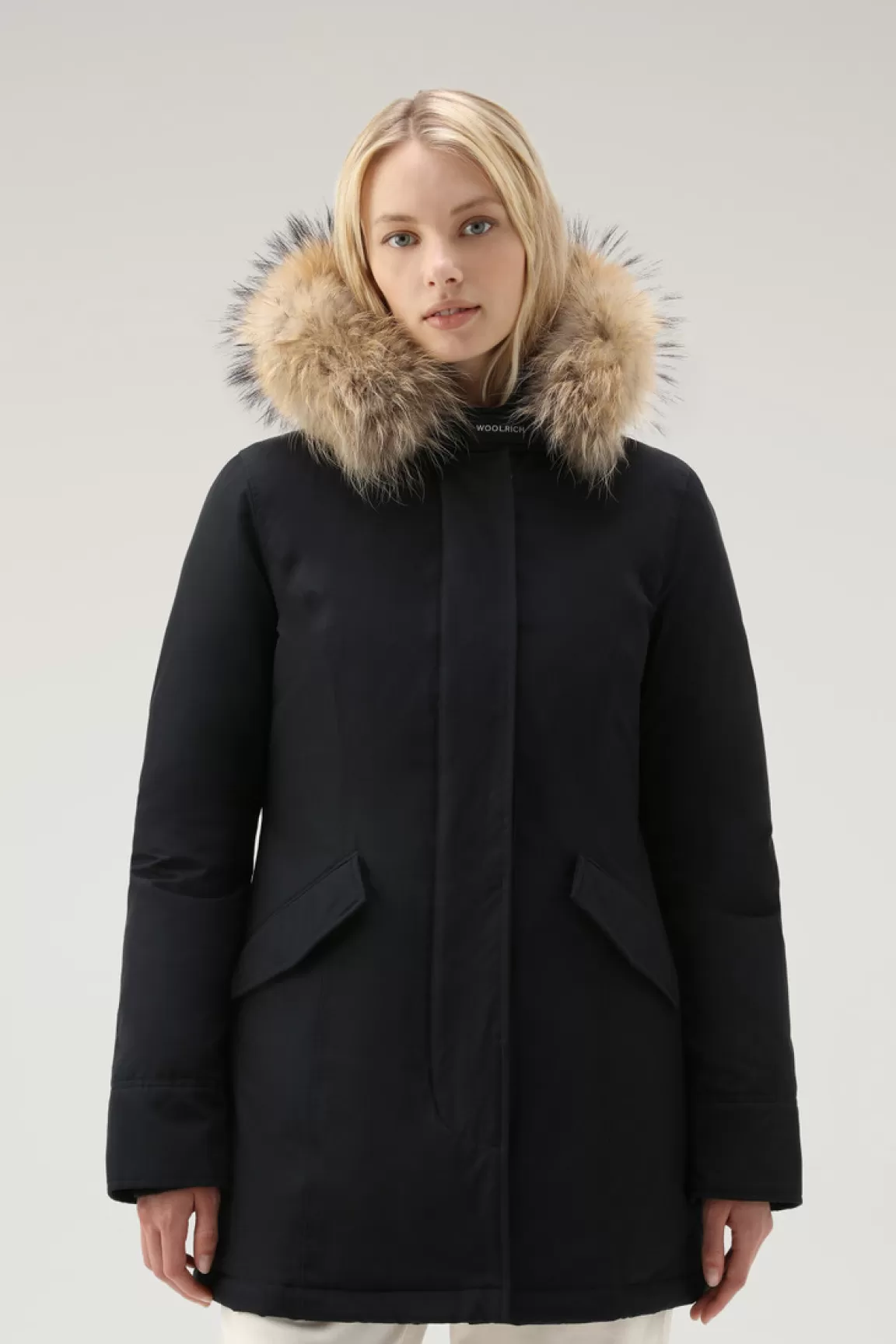 Woolrich Arctic Parka Van Ramar Cloth-stof Met Afneembare Bontrand Dark Navy Best