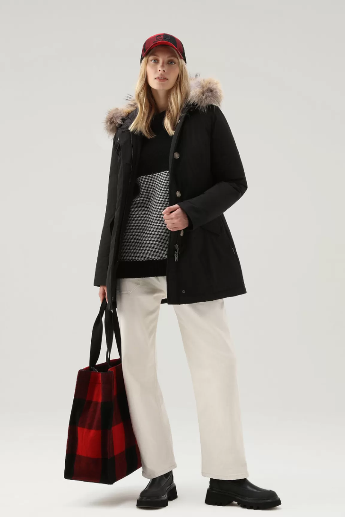 Woolrich Arctic Parka Van Urban Touch Met Afneembaar Bont Black Fashion