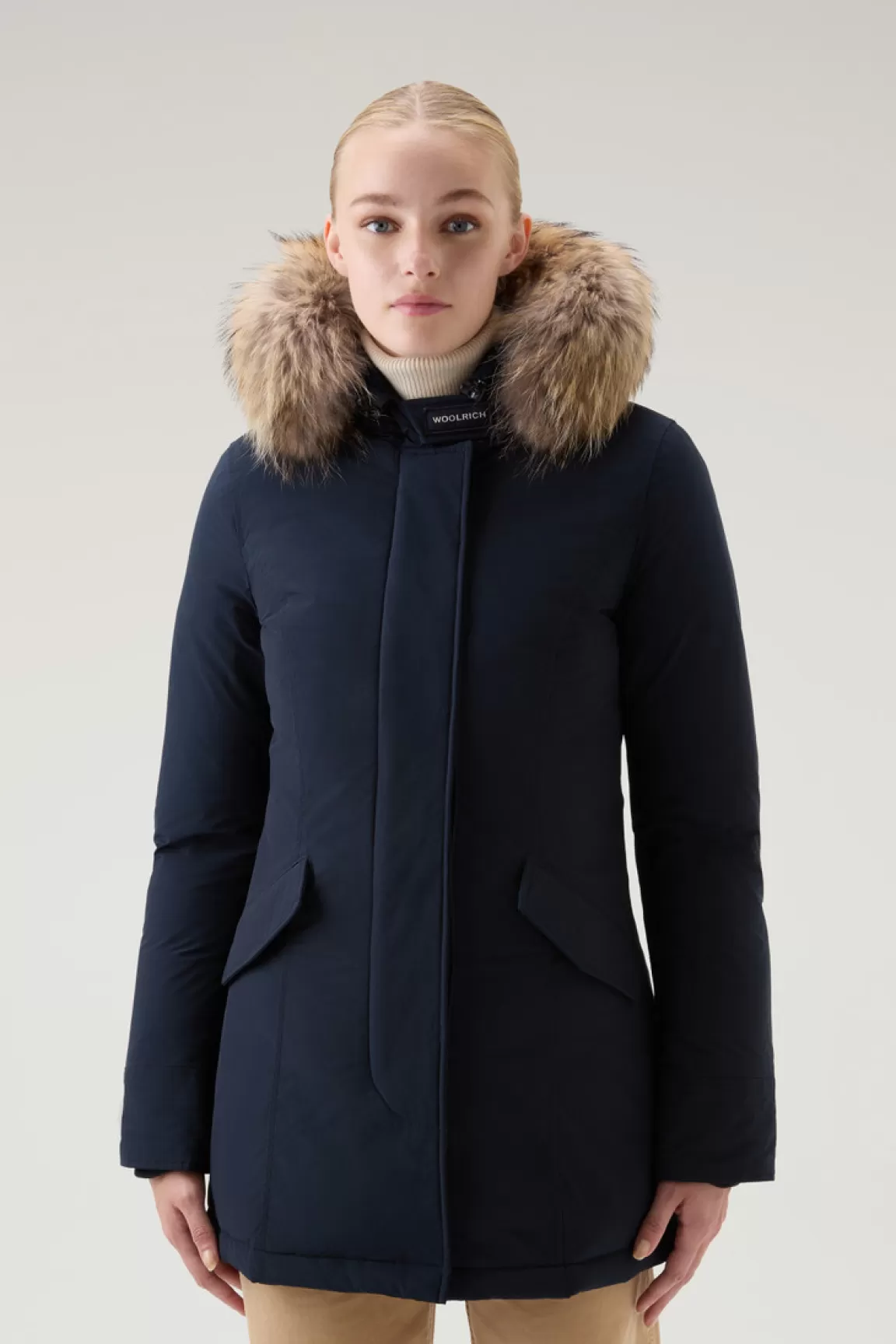 Woolrich Arctic Parka Van Urban Touch Met Afneembaar Bont Melton Blue New