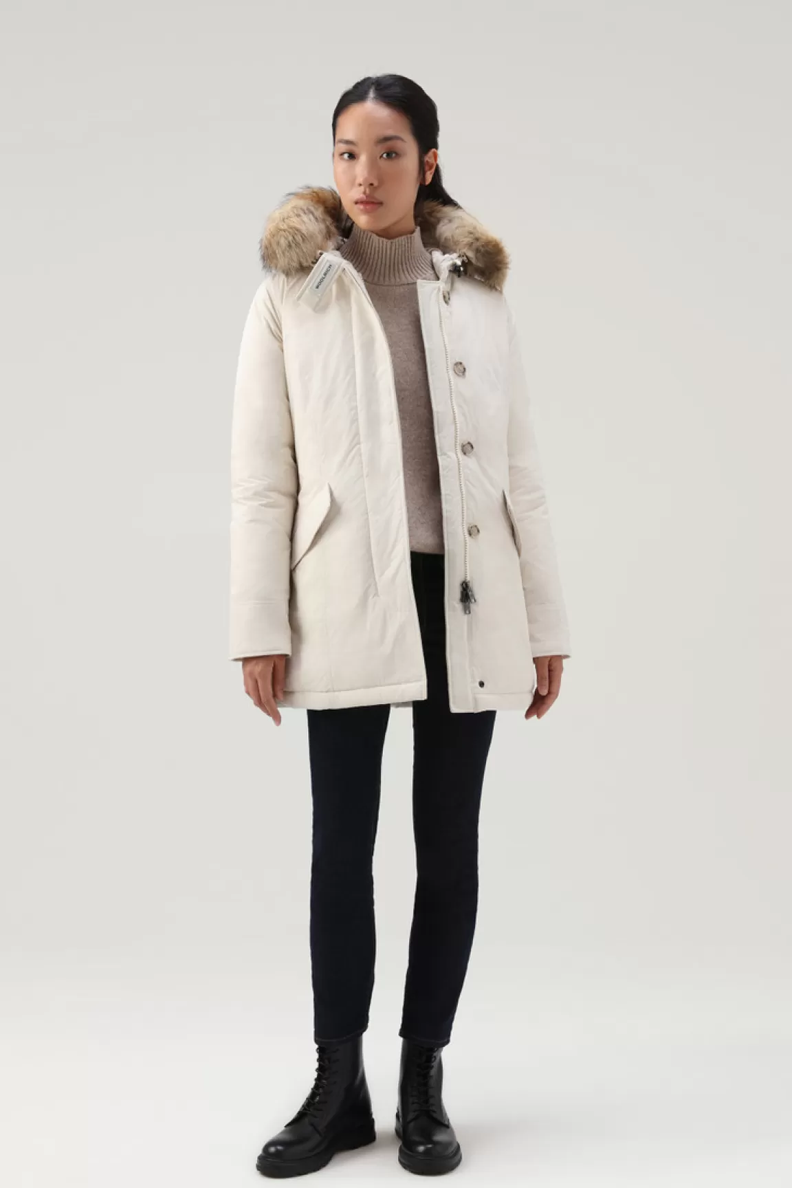 Woolrich Arctic Parka Van Urban Touch Met Afneembaar Bont Milky Cream Online