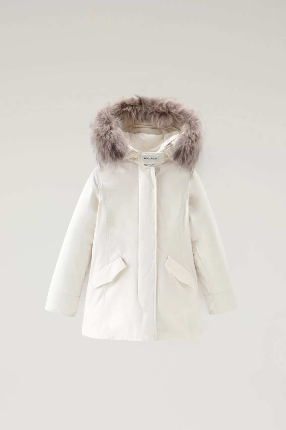 Woolrich Arctic Parka Voor Meisjes Met Afneembare Rand Van Namaakbont Milky Cream New