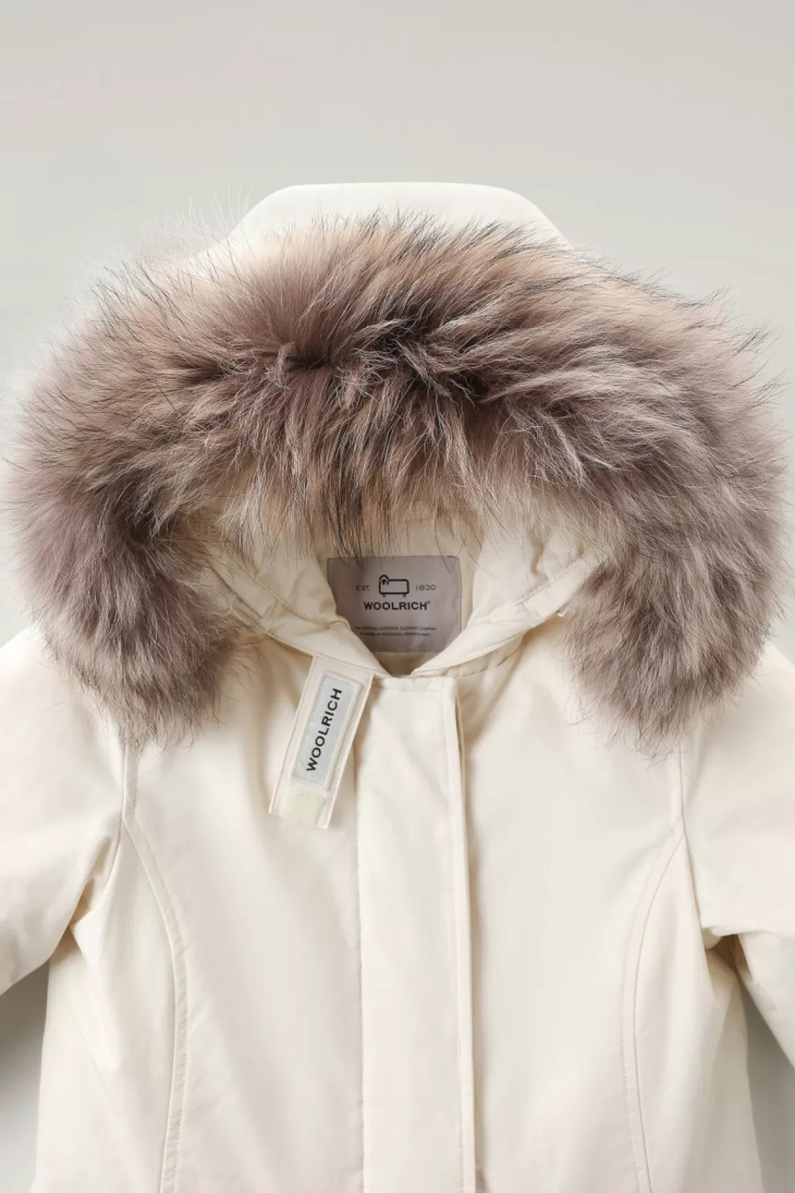 Woolrich Arctic Parka Voor Meisjes Met Afneembare Rand Van Namaakbont Milky Cream New