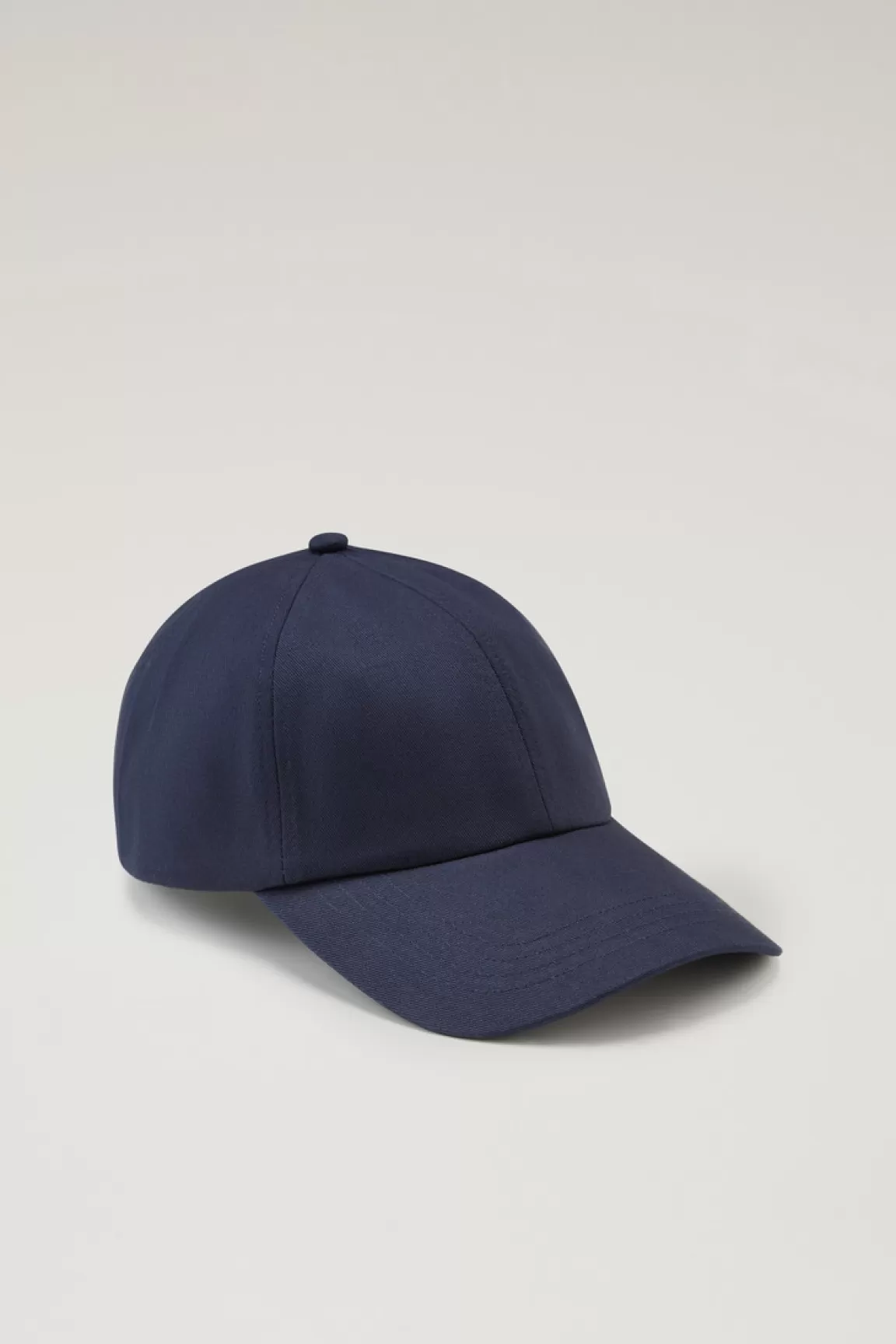 Woolrich Baseballpet Van Zuiver Keperkatoen Melton Blue Outlet