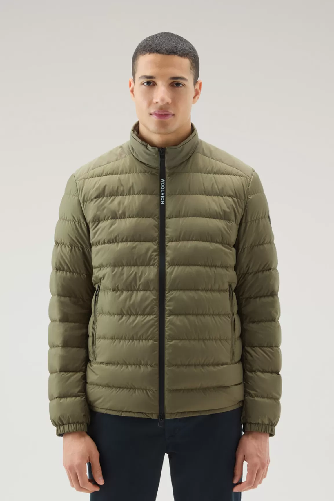 Woolrich Bering Tech Lichtgewicht Hybride Donsjack Van Microvezel Lake Olive Fashion