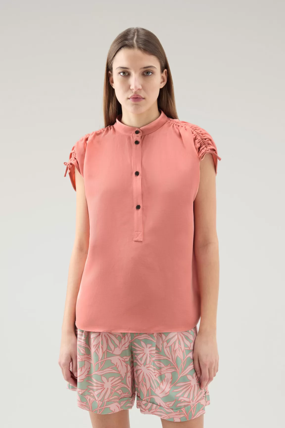 Woolrich Blouse Van Linnenmix Coral Sand Store