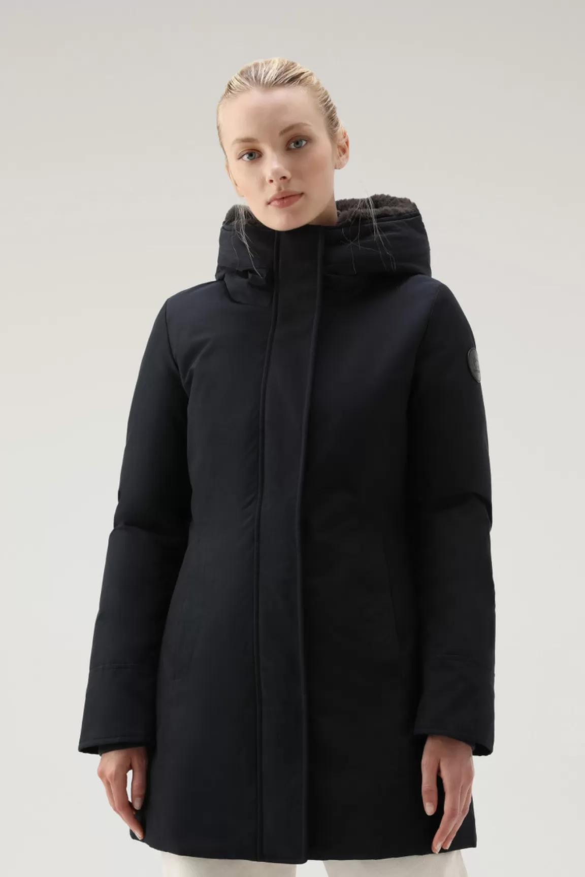 Woolrich Boulder Parka Van Ramar Cloth Met Capuchon En Afneembare Rand Van Imitatiebont Dark Navy Best