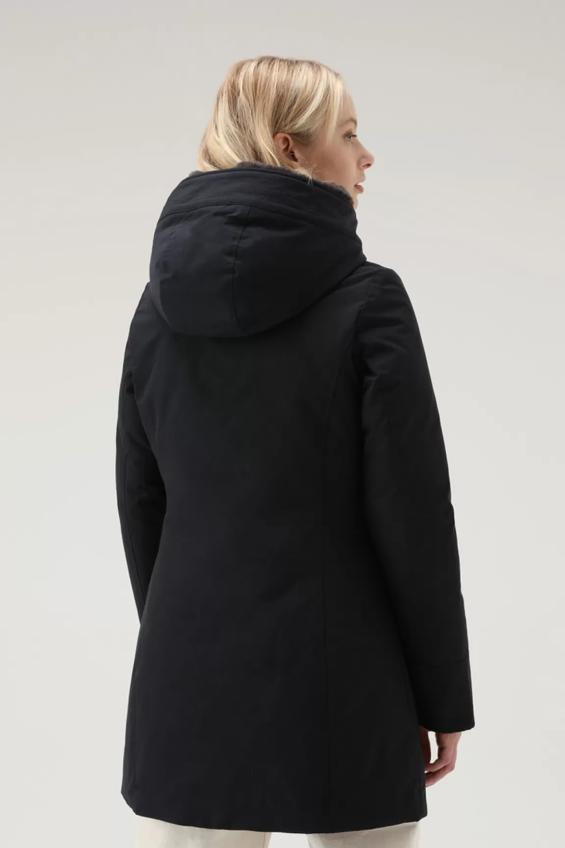 Woolrich Boulder Parka Van Ramar Cloth Met Capuchon En Afneembare Rand Van Imitatiebont Dark Navy Best