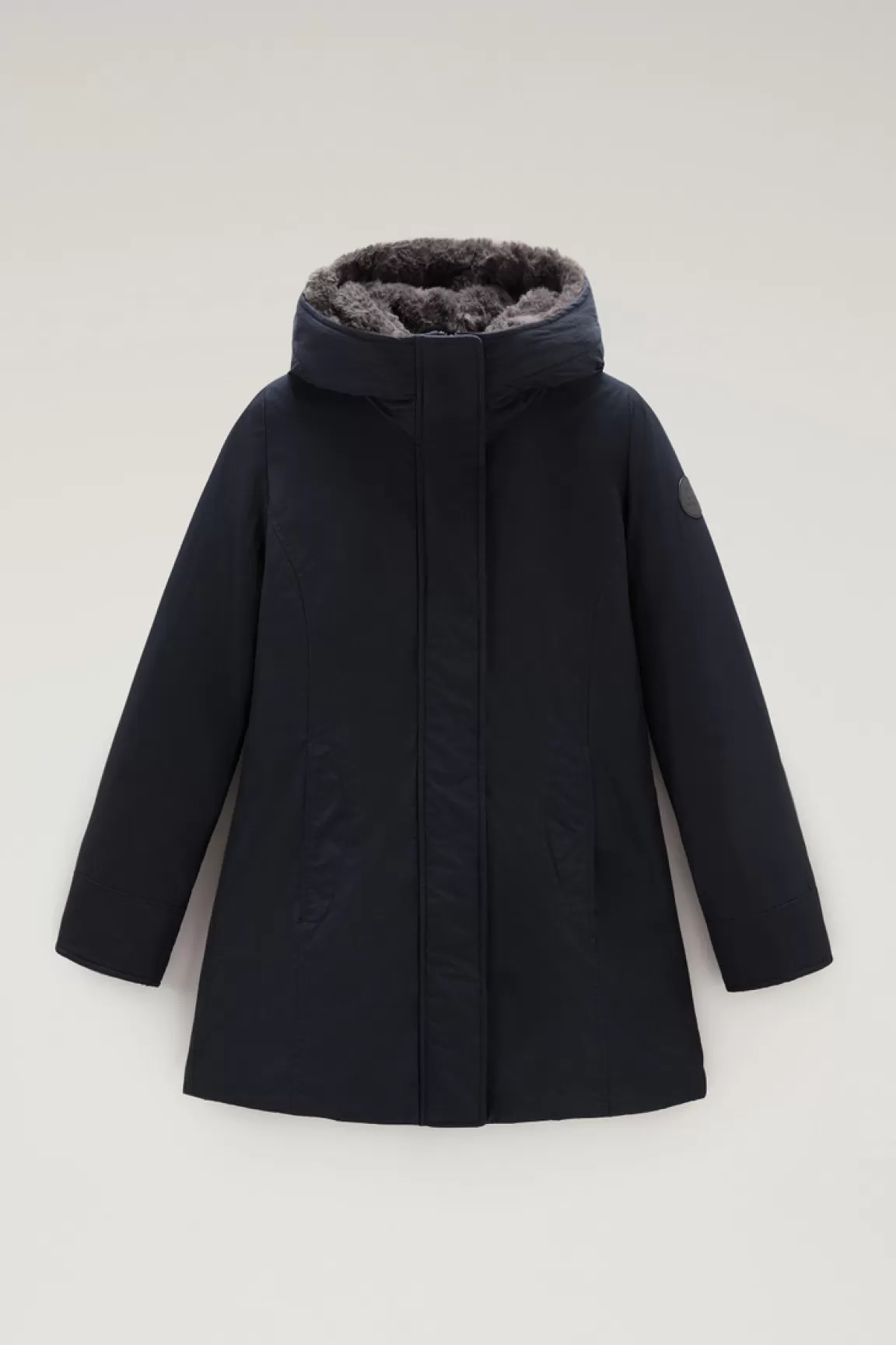 Woolrich Boulder Parka Van Ramar Cloth Met Capuchon En Afneembare Rand Van Imitatiebont Dark Navy Best
