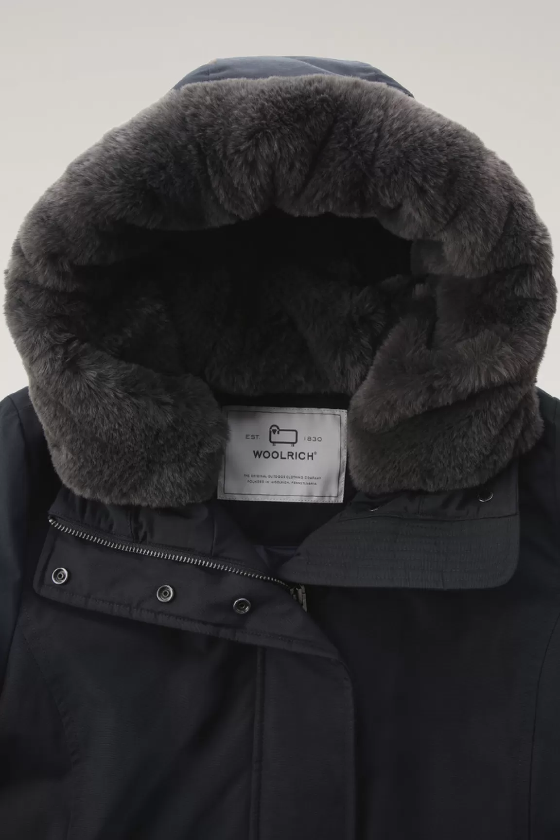 Woolrich Boulder Parka Van Ramar Cloth Met Capuchon En Afneembare Rand Van Imitatiebont Dark Navy Best
