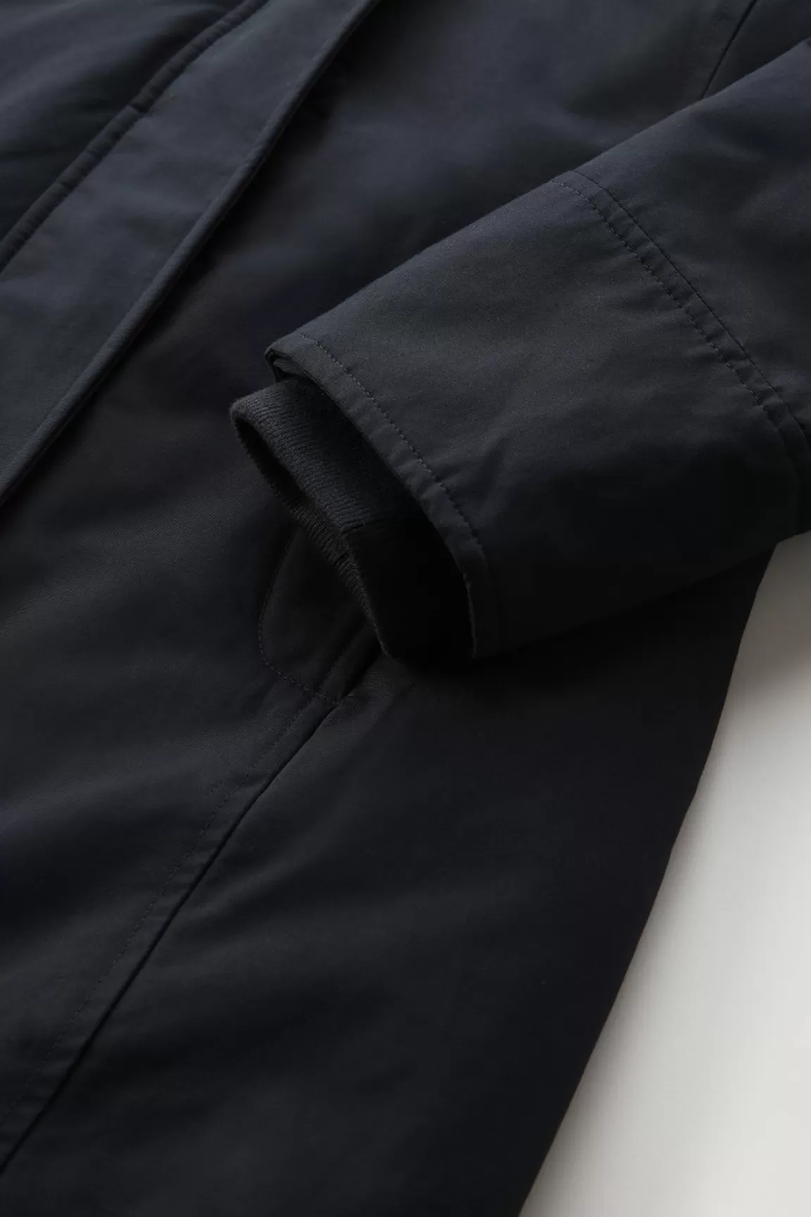 Woolrich Boulder Parka Van Ramar Cloth Met Capuchon En Afneembare Rand Van Imitatiebont Dark Navy Best