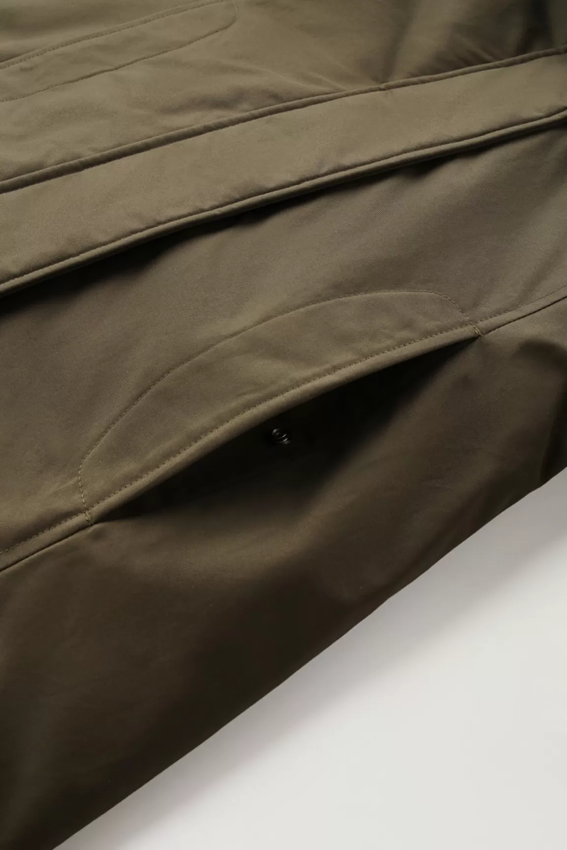 Woolrich Boulder Parka Van Ramar Cloth Met Capuchon En Afneembare Rand Van Imitatiebont Dark Green Sale
