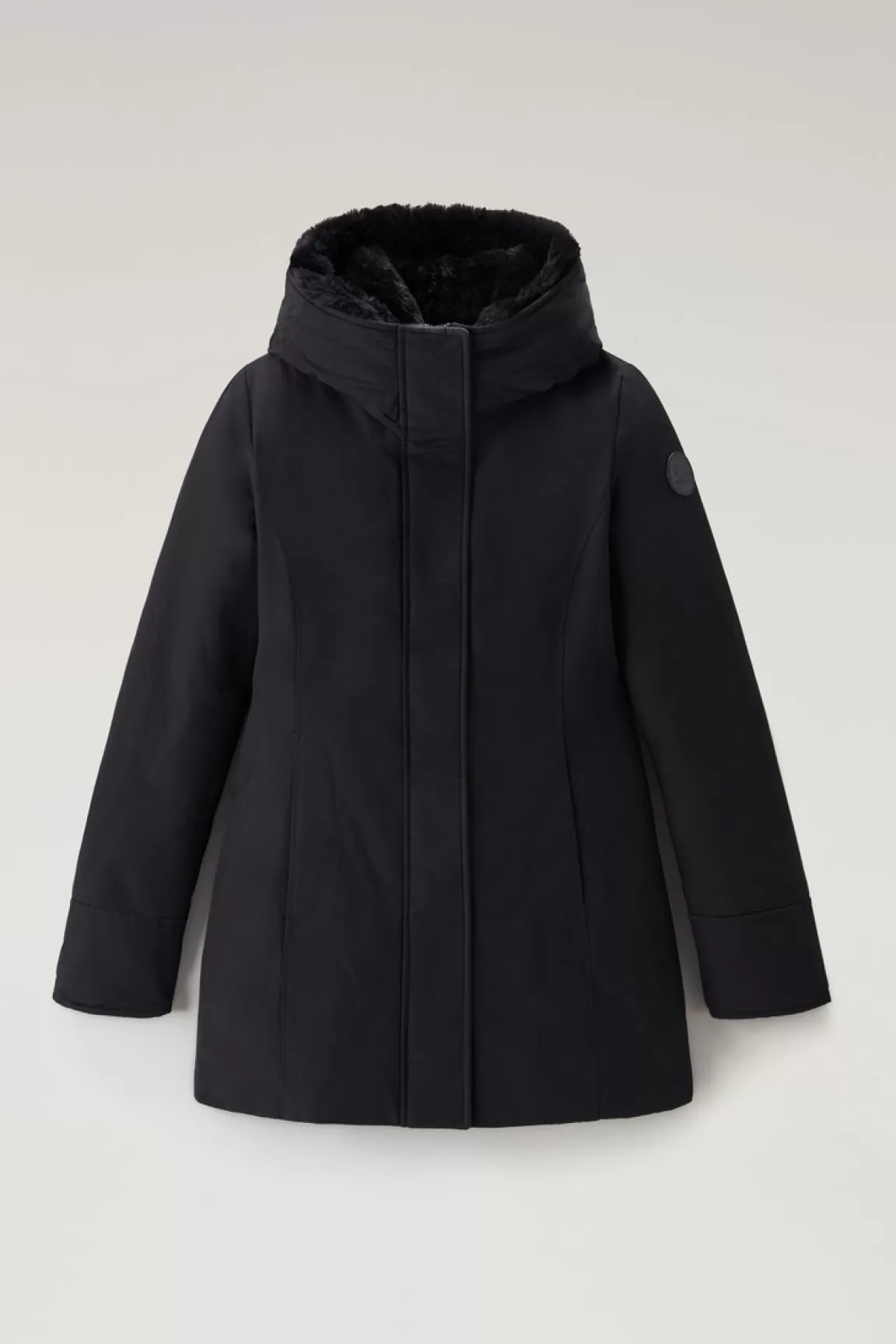Woolrich Boulder Parka Van Ramar Cloth Met Capuchon En Afneembare Rand Van Imitatiebont Black Hot