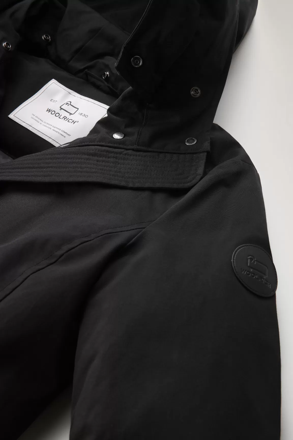 Woolrich Boulder Parka Van Ramar Cloth Met Capuchon En Afneembare Rand Van Imitatiebont Black Hot