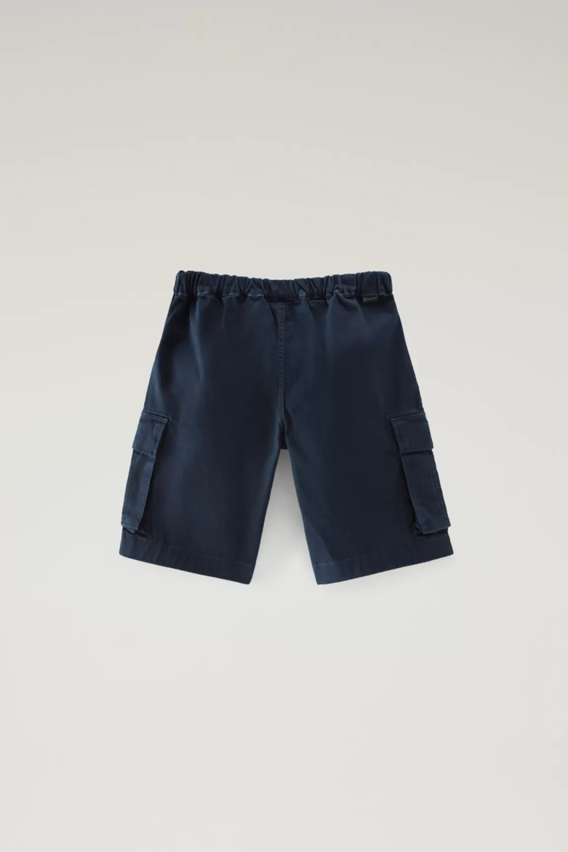 Woolrich Cargoshorts Voor Jongens Van Achteraf Geverfd Stretchkatoen Melton Blue Discount