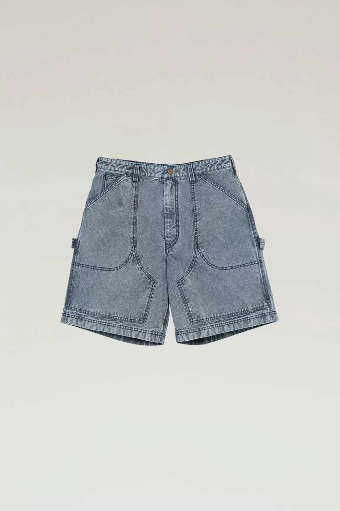 Woolrich Carpenter Shorts Van Een Touwgeverfde Mix Van CORDURA-nylon En Katoen Indigo Blue Hot
