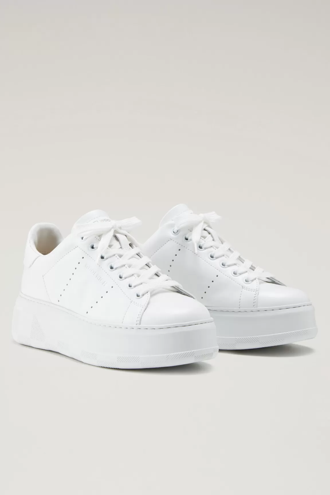 Woolrich Chunky Court-sneakers Van Leer White White Cheap