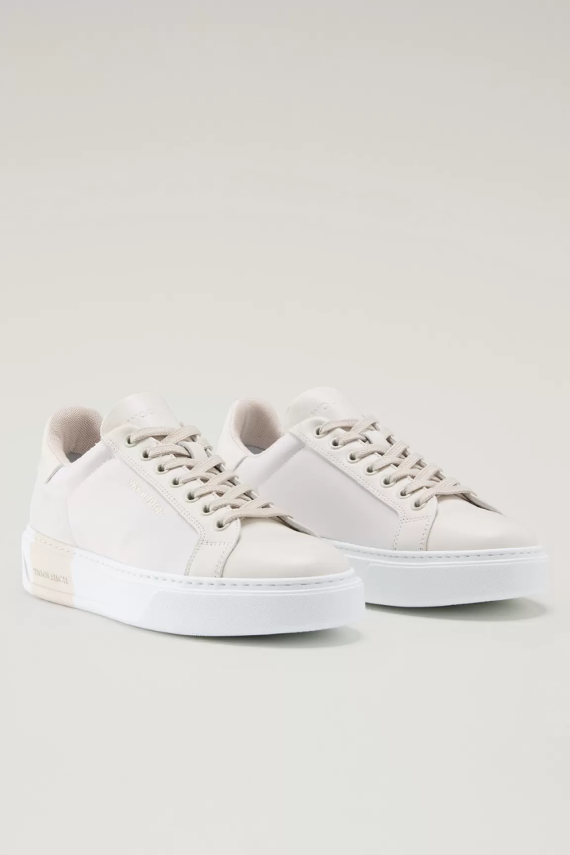 Woolrich Classic Court Sneakers Van Functionele Stof Met Leren Details Beige Beige Cheap