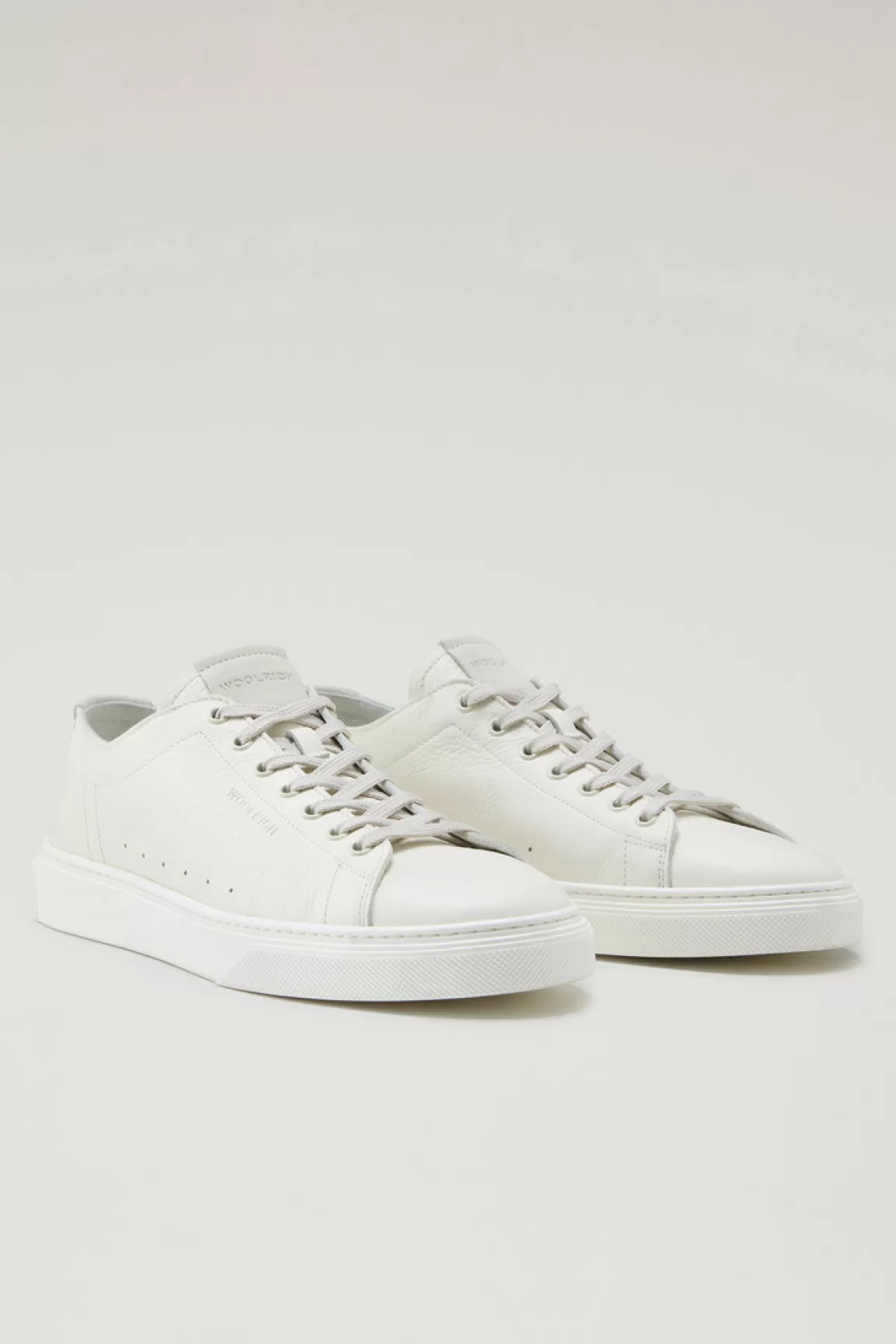 Woolrich Cloud Court Sneakers Van Getrommeld Leer Cream Sale