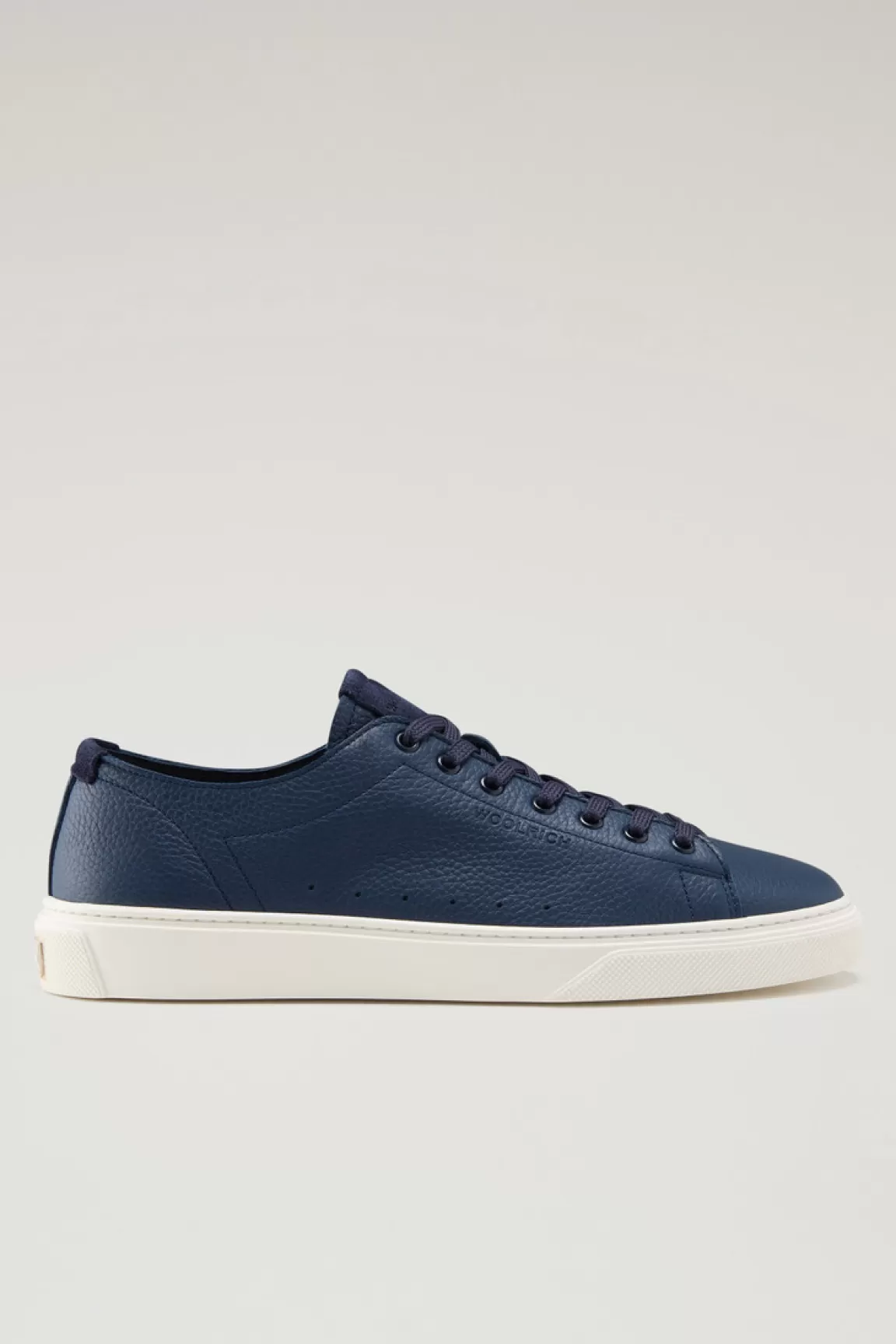 Woolrich Cloud Court Sneakers Van Getrommeld Leer Blue New