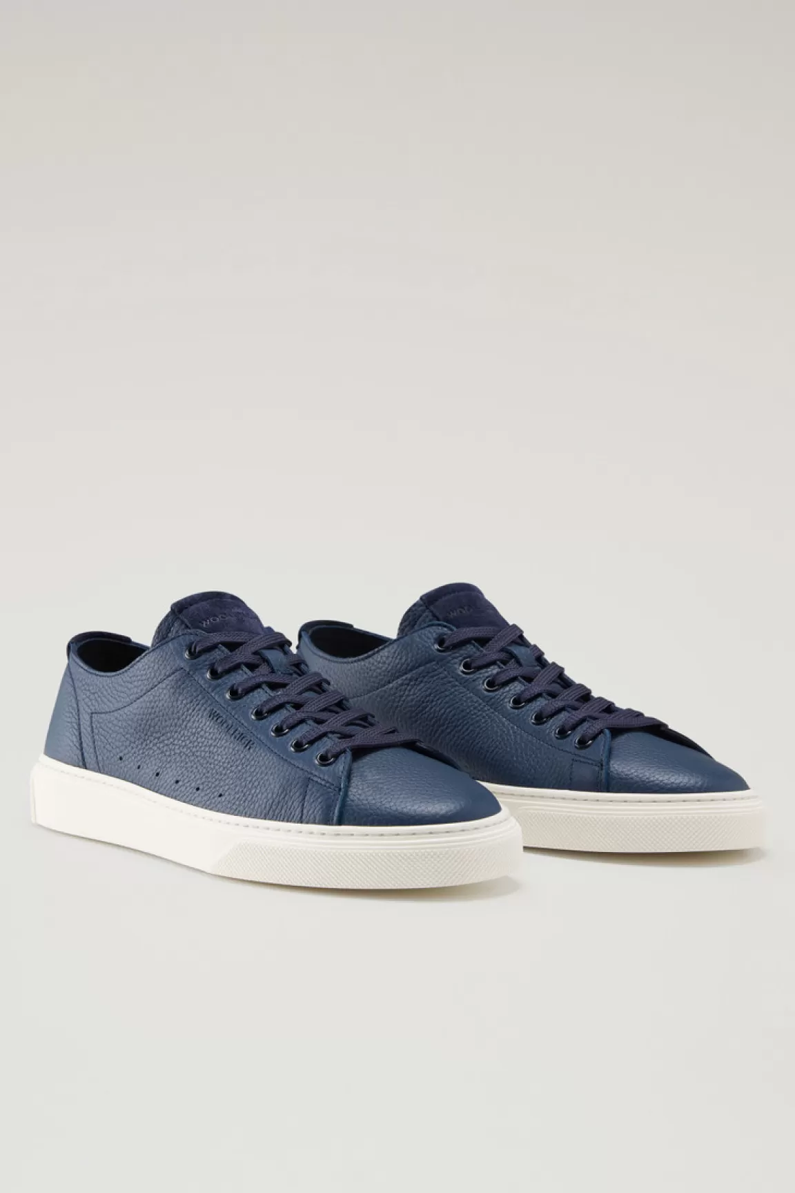 Woolrich Cloud Court Sneakers Van Getrommeld Leer Blue New