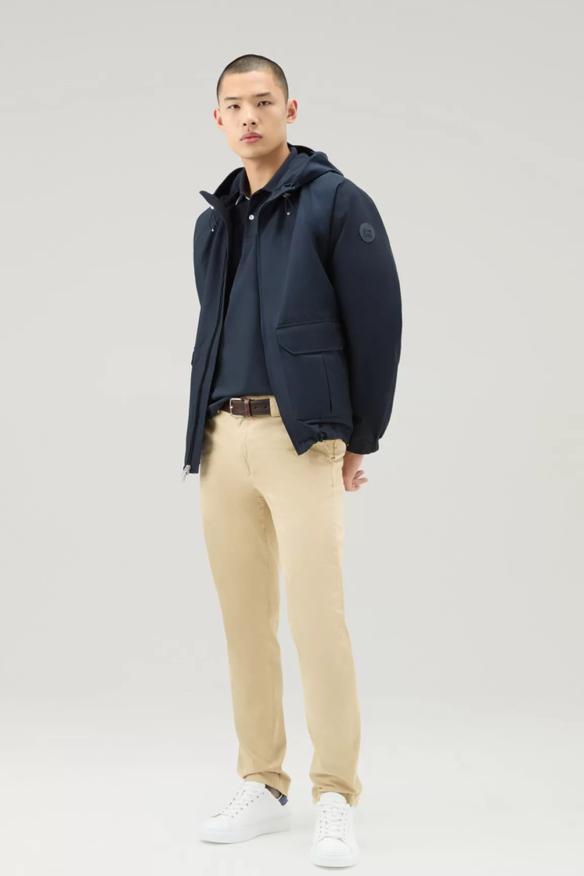 Woolrich Cruiser-jas In Ramar Cloth Met Capuchon Melton Blue Discount