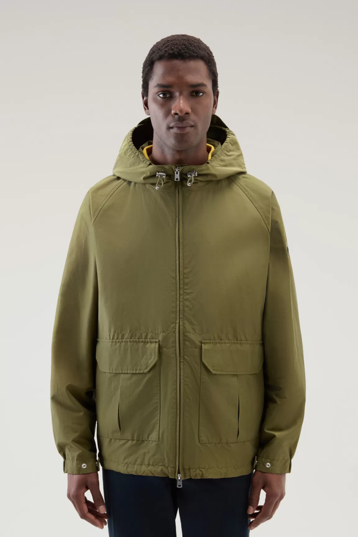 Woolrich Cruiser-jas In Ramar Cloth Met Capuchon Lake Olive Fashion