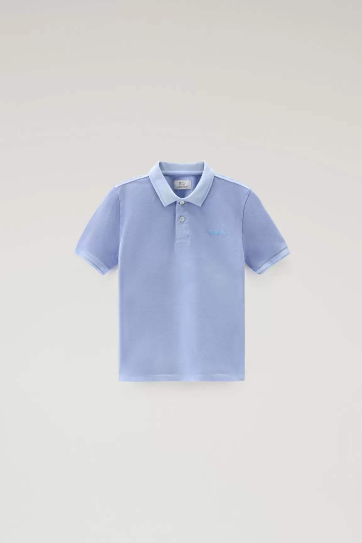 Woolrich Garment-dyed Mackinack-polo Van Stretchkatoen Voor Jongens Sea Breeze Sale