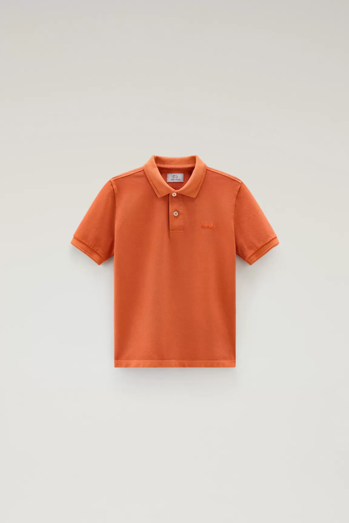 Woolrich Garment-dyed Mackinack-polo Van Stretchkatoen Voor Jongens Koi Fashion