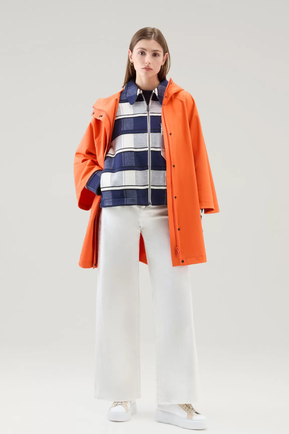 Woolrich Gentry Overhemdjack In Een Mix Van Gerecycled Katoen En Manteco Twilight Blue Check Sale