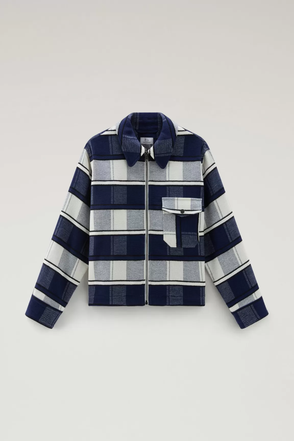 Woolrich Gentry Overhemdjack In Een Mix Van Gerecycled Katoen En Manteco Twilight Blue Check Sale