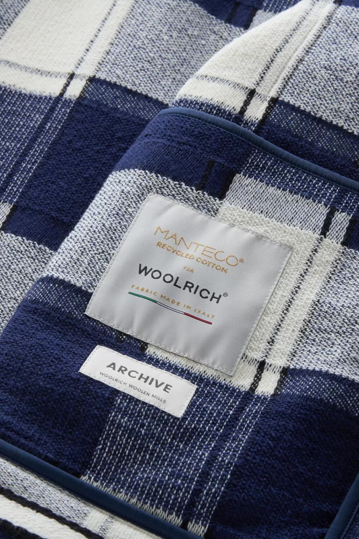 Woolrich Gentry Overhemdjack In Een Mix Van Gerecycled Katoen En Manteco Twilight Blue Check Sale