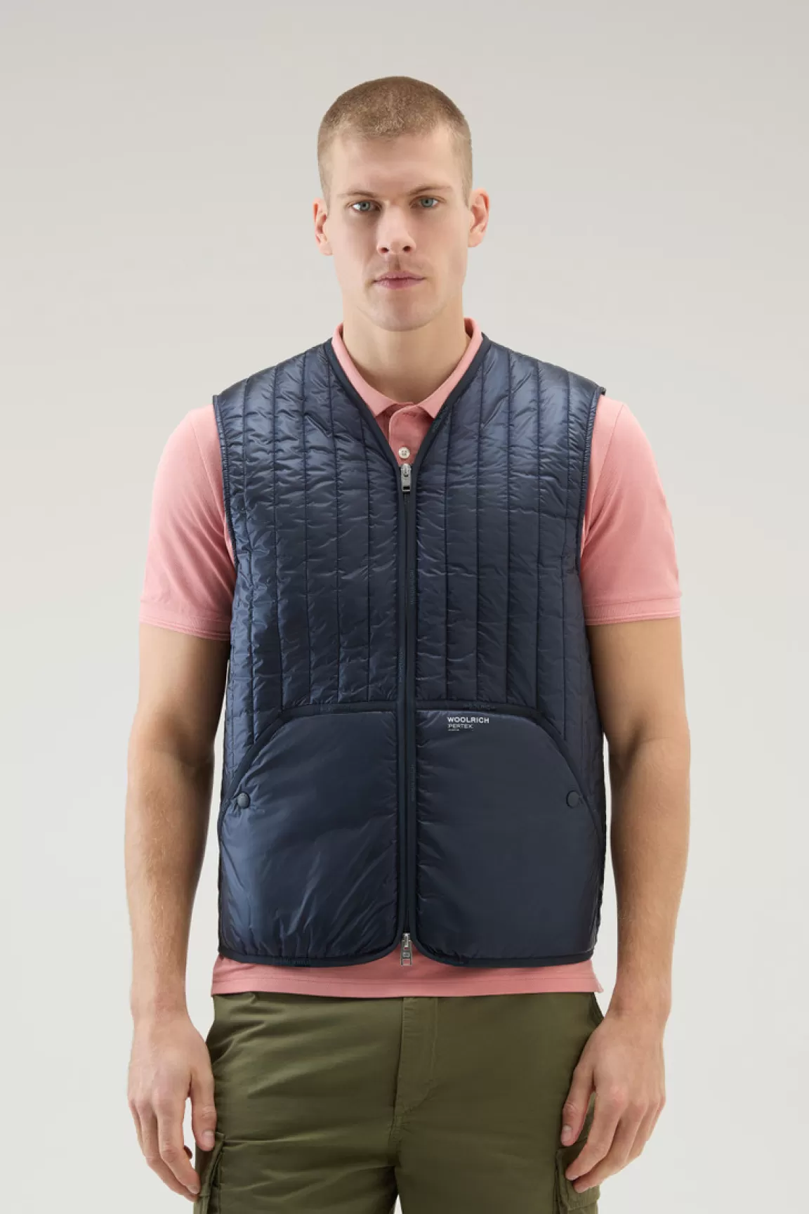 Woolrich Gewatteerd Vest Van Gerecycled Quantum Pertex Melton Blue Best