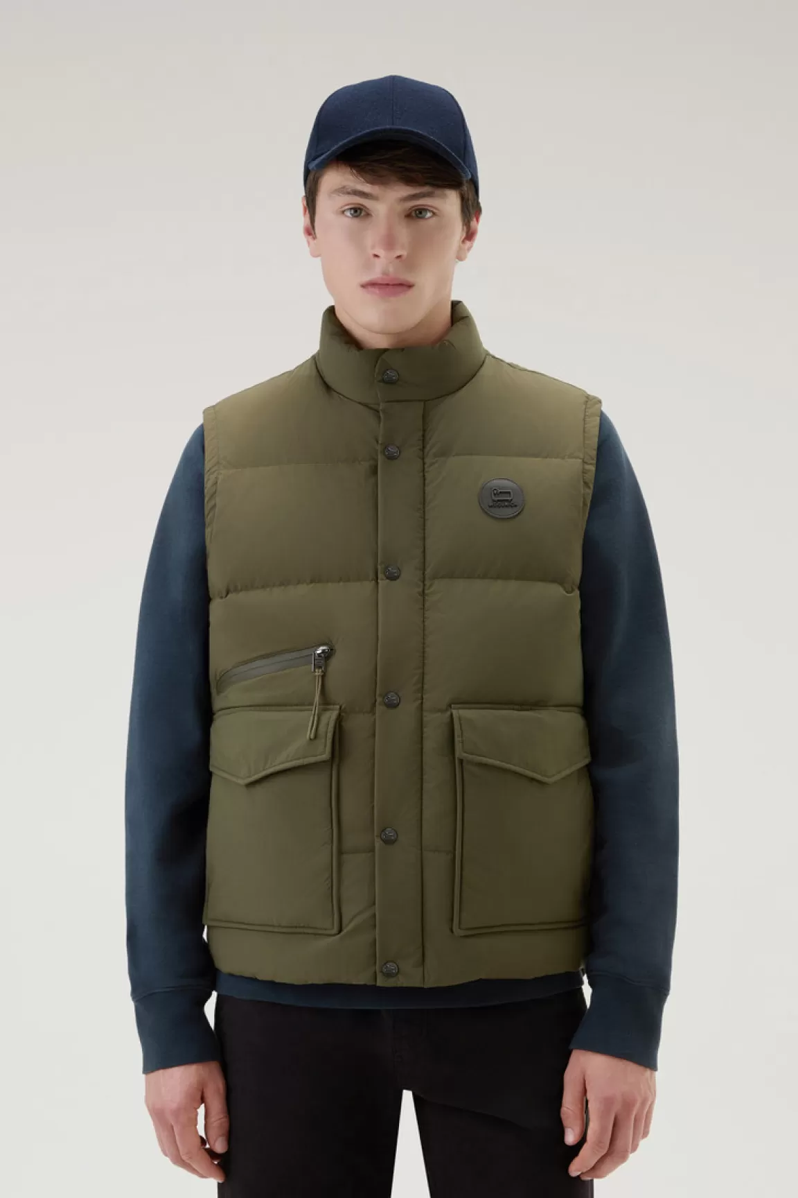 Woolrich Gewatteerde Aleutian-bodywarmer Van Taslan-nylon Dark Green Store